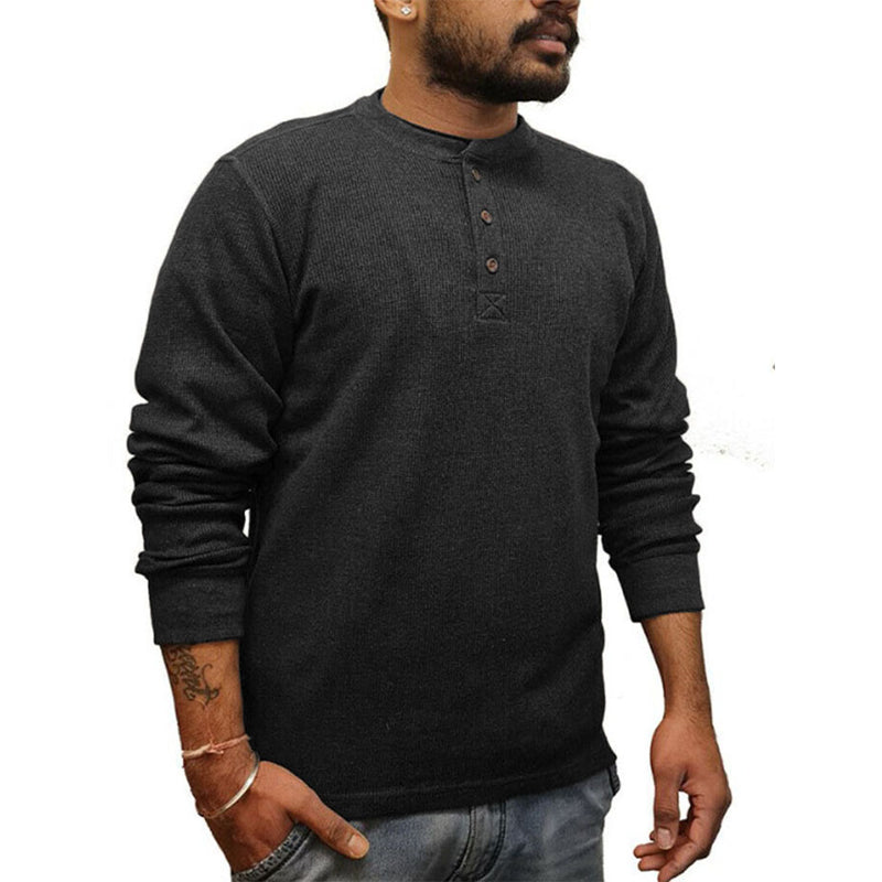 Einfarbiges T-Shirt Unterhemd Langarmpolo