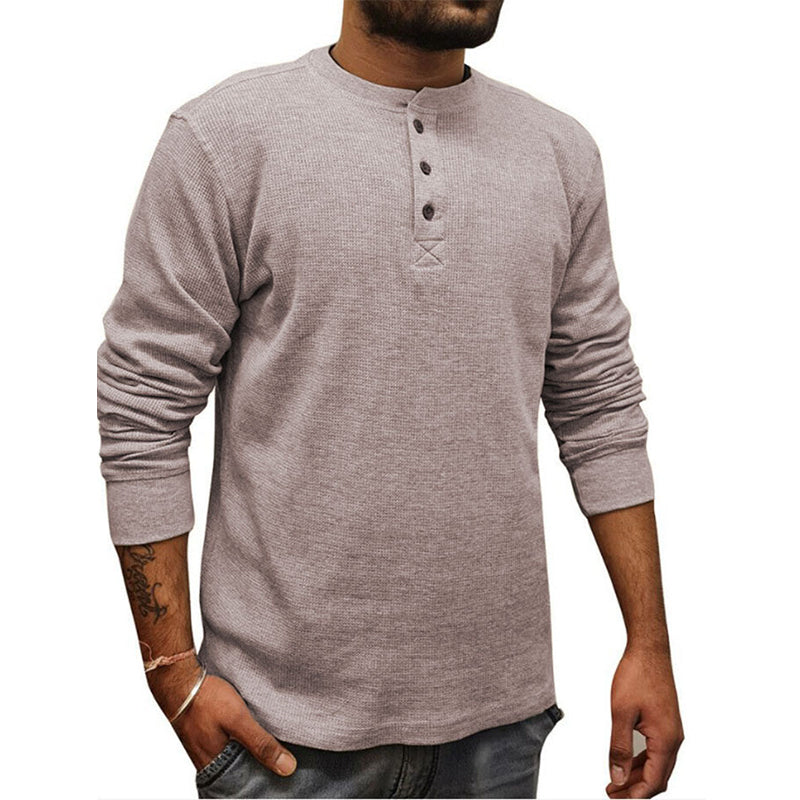 Einfarbiges T-Shirt Unterhemd Langarmpolo