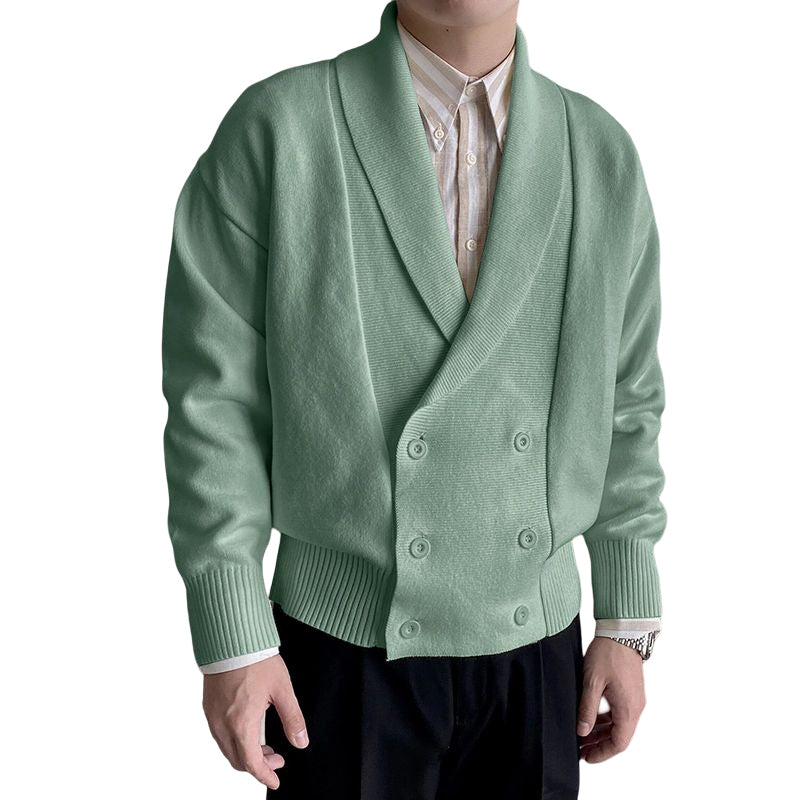 Vollfarbige geknöpfte Strickjacke