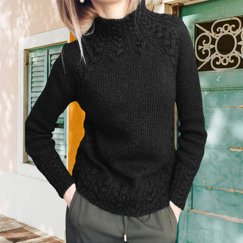 Women's Solid Color Turtleneck Knitted Sweater