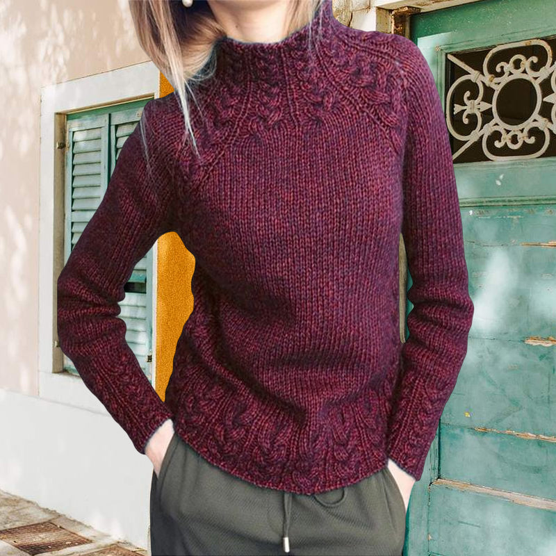 Women's Solid Color Turtleneck Knitted Sweater